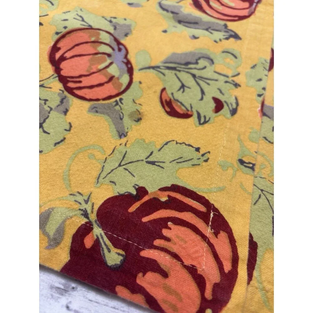 Sur La Table Autumn Pumpkin Botanical Harvest Colorful, Napkins, Set‎ of 4